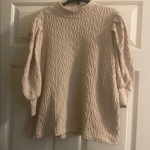 SHEIN Cream Textured Knit Top